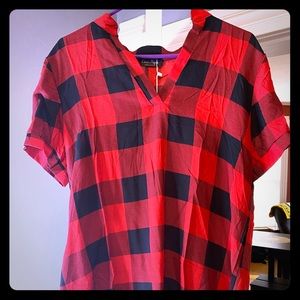Buffalo Plaid V Neck